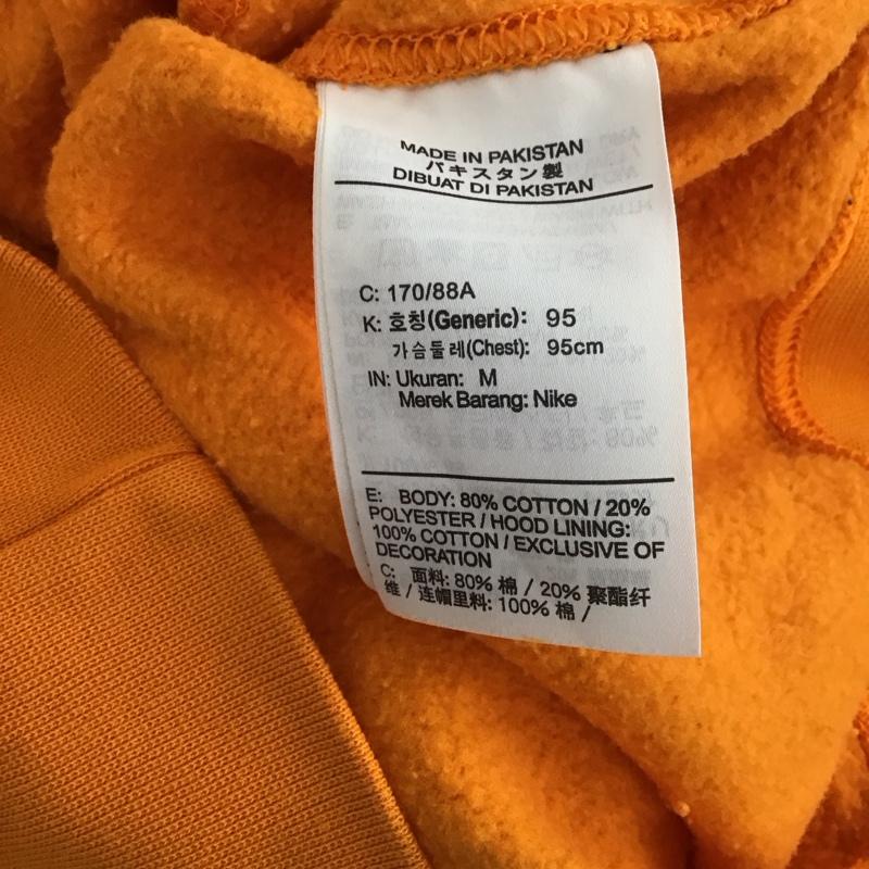 ナイキ NIKE パーカー 長袖 長袖パーカー プルオーバーパーカー スウェット M ロゴ、文字 橙 / オレンジ / orange メンズ USED 古着 中古 10155804