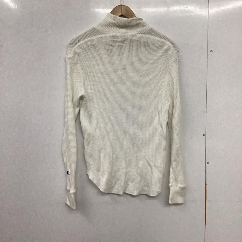 チャンピオン Champion カットソー 長袖 長袖カットソー 無地カットソー ワッフル M ロゴ、文字 白 / ホワイト / white メンズ USED 古着 中古 10155807