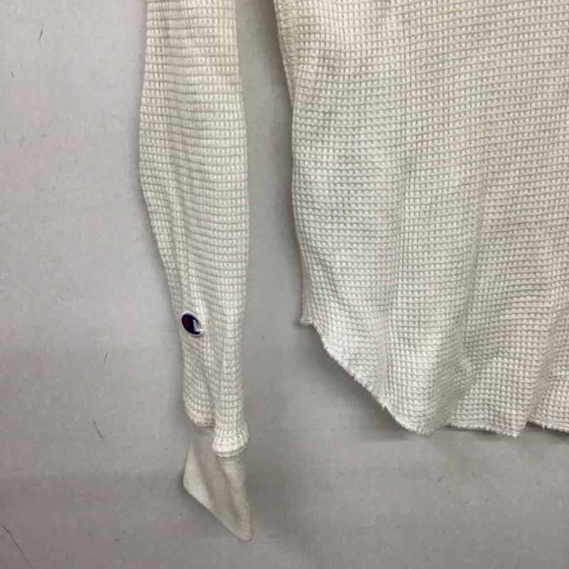 チャンピオン Champion カットソー 長袖 長袖カットソー 無地カットソー ワッフル M ロゴ、文字 白 / ホワイト / white メンズ USED 古着 中古 10155807
