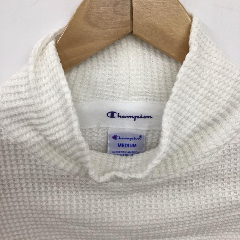 チャンピオン Champion カットソー 長袖 長袖カットソー 無地カットソー ワッフル M ロゴ、文字 白 / ホワイト / white メンズ USED 古着 中古 10155807