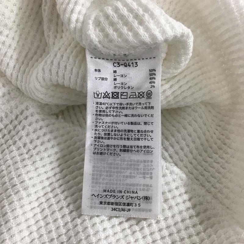 チャンピオン Champion カットソー 長袖 長袖カットソー 無地カットソー ワッフル M ロゴ、文字 白 / ホワイト / white メンズ USED 古着 中古 10155807