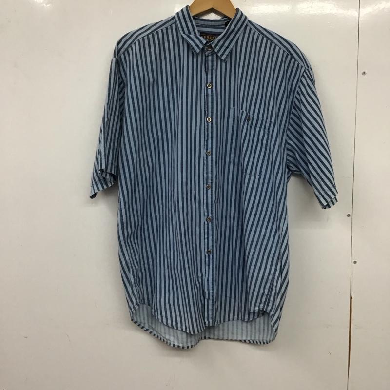 バークレー BARCLAY シャツ、ブラウス 半袖 半袖シャツ ストライプシャツ カラーシャツ L ストライプ 水色 / ライトブルー / メンズ USED 古着 中古 10155808