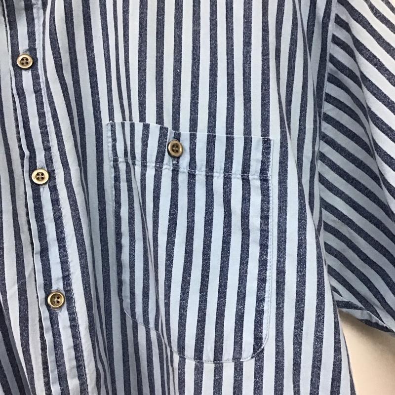 バークレー BARCLAY シャツ、ブラウス 半袖 半袖シャツ ストライプシャツ カラーシャツ L ストライプ 水色 / ライトブルー / メンズ USED 古着 中古 10155808