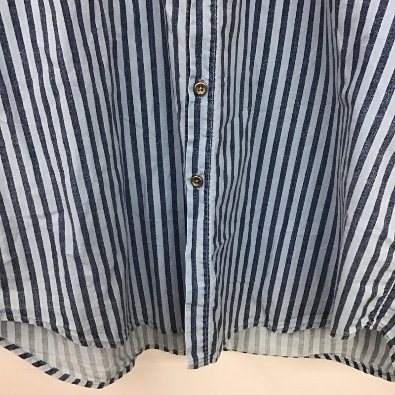 バークレー BARCLAY シャツ、ブラウス 半袖 半袖シャツ ストライプシャツ カラーシャツ L ストライプ 水色 / ライトブルー / メンズ USED 古着 中古 10155808