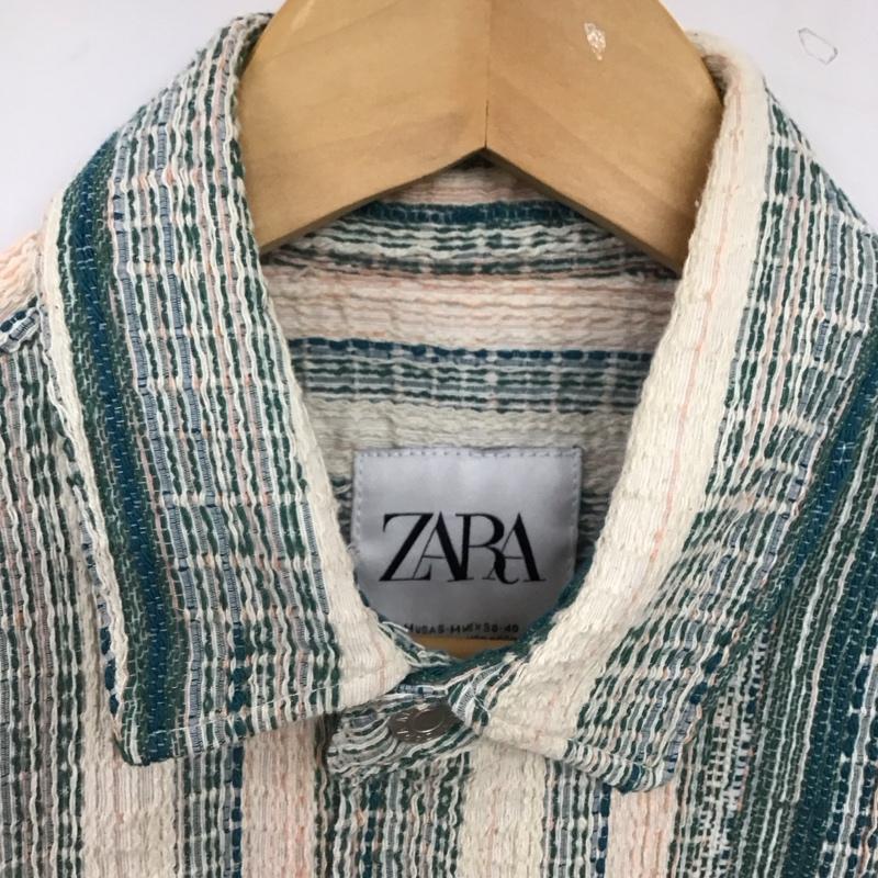 ザラ ZARA シャツ、ブラウス 半袖 半袖シャツ フロントボタン カラーシャツ ストライプ マルチカラー / マルチカラー / multicolor メンズ USED 古着 中古 10155809