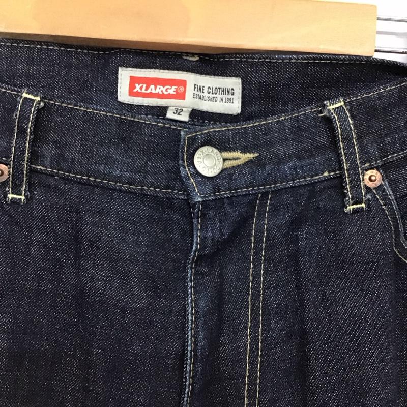 エクストララージ XLARGE パンツ デニム、ジーンズ デニムパンツ ワイドパンツ カジュアルパンツ 32インチ 無地 インディゴ / インディゴ / Indigo メンズ USED 古着 中古 10155812