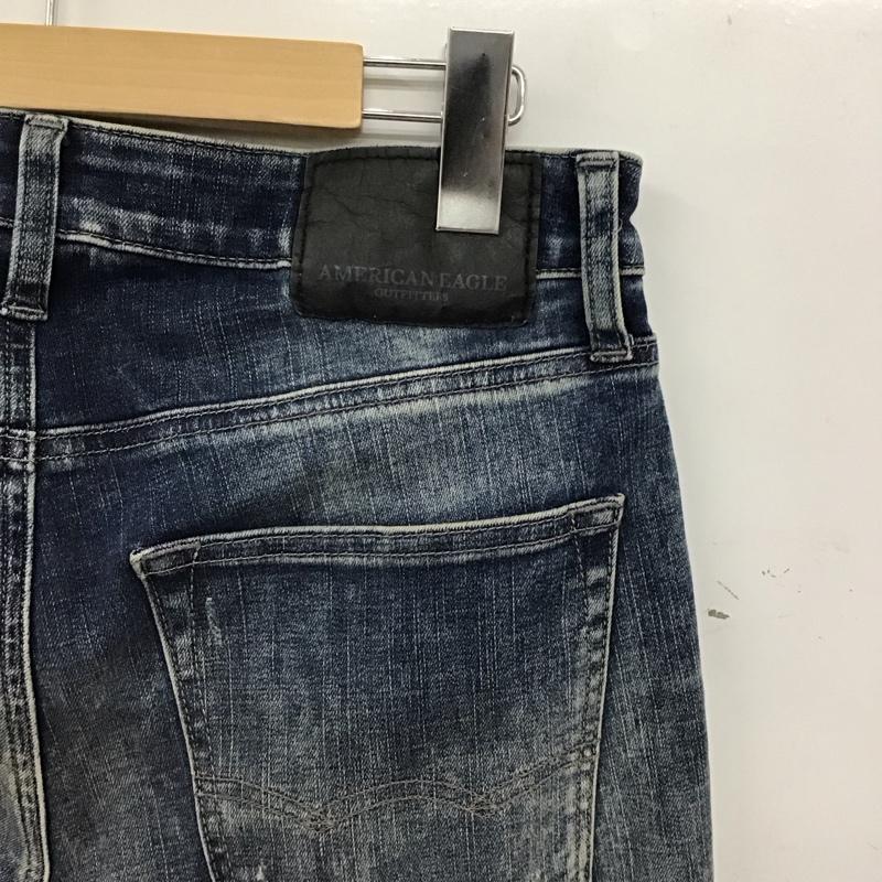 アメリカンイーグル AMERICANEAGLE パンツ デニム、ジーンズ デニムパンツ スリムパンツ カジュアルパンツ ストレッチパンツ 29インチ ダメージ加工 インディゴ / インディゴ / Indigo メンズ USED 古着 中古 10155817