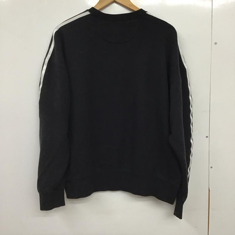 アディダス adidas トレーナー 長袖 長袖トレーナー スウェット クルーネック プルオーバー XL ロゴ、文字 黒 / ブラック / black メンズ USED 古着 中古 10155821