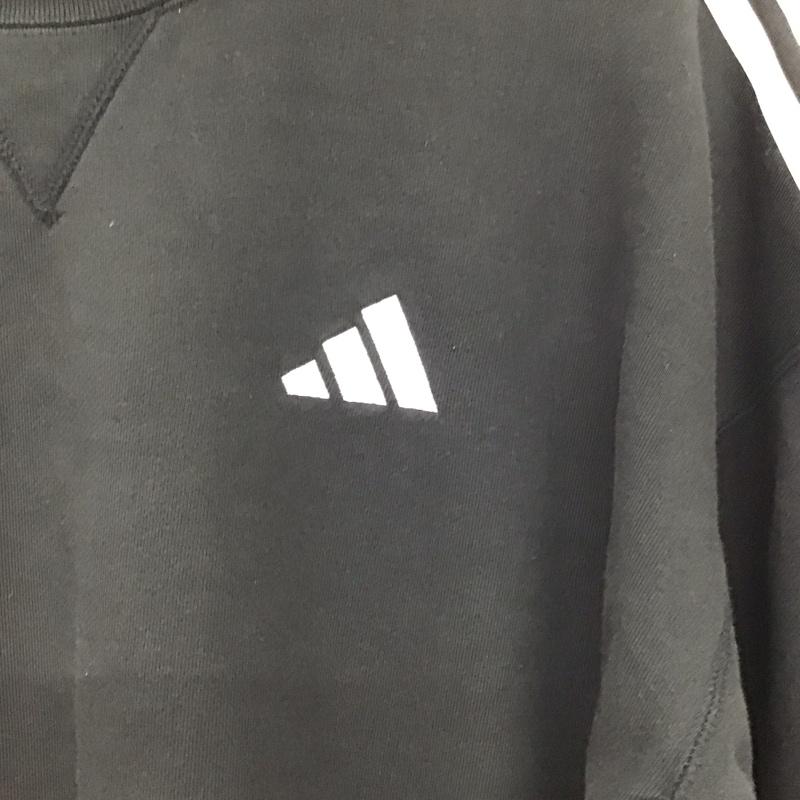 アディダス adidas トレーナー 長袖 長袖トレーナー スウェット クルーネック プルオーバー XL ロゴ、文字 黒 / ブラック / black メンズ USED 古着 中古 10155821