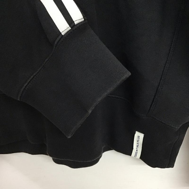 アディダス adidas トレーナー 長袖 長袖トレーナー スウェット クルーネック プルオーバー XL ロゴ、文字 黒 / ブラック / black メンズ USED 古着 中古 10155821