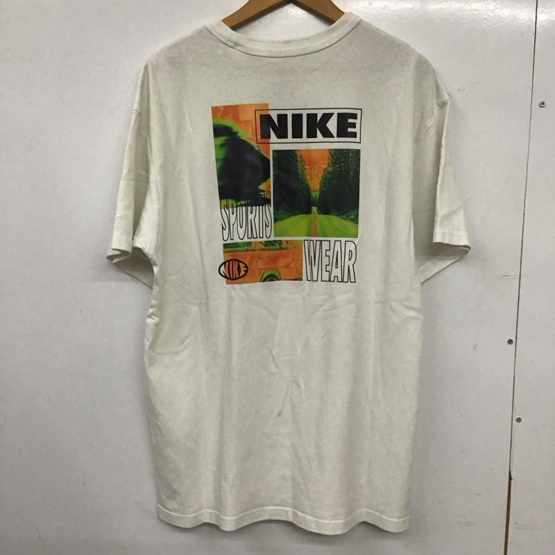 ナイキ NIKE Tシャツ 半袖 半袖カットソー プリントTシャツ クルーネックカットソー L ロゴ、文字 白 / ホワイト / white メンズ USED 古着 中古 10155822