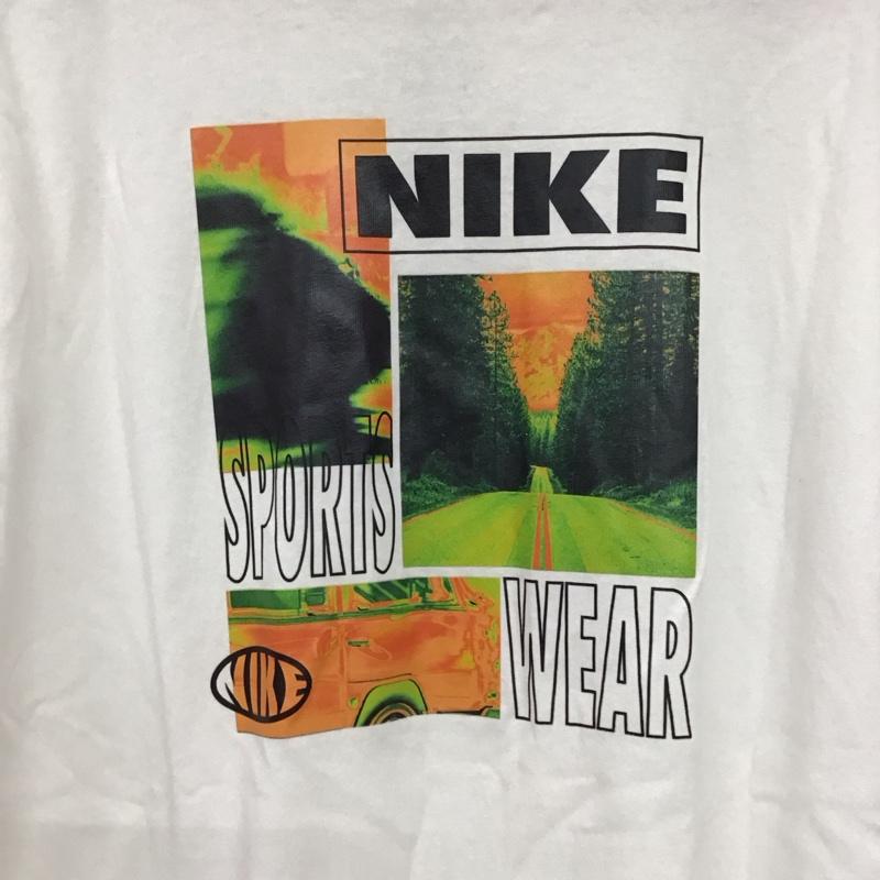 ナイキ NIKE Tシャツ 半袖 半袖カットソー プリントTシャツ クルーネックカットソー L ロゴ、文字 白 / ホワイト / white メンズ USED 古着 中古 10155822
