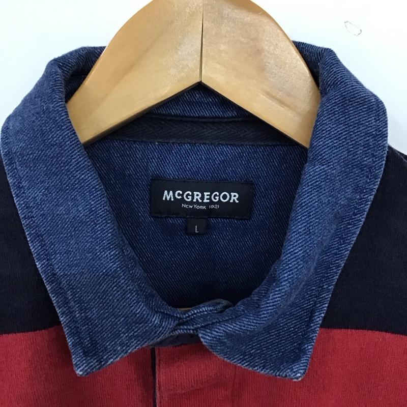 マックレガー McGREGOR ポロシャツ 長袖 長袖ポロシャツ 長袖カットソー カラーシャツ L ボーダー柄 マルチカラー / マルチカラー / multicolor メンズ USED 古着 中古 10155823