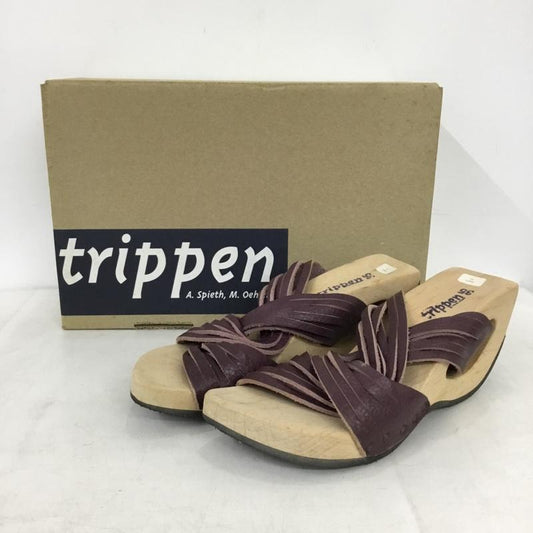 トリッペン trippen サンダル サンダル ウッドソール 35 箱有 無地 紫 / パープル / purple レディース USED 古着 中古 10155825