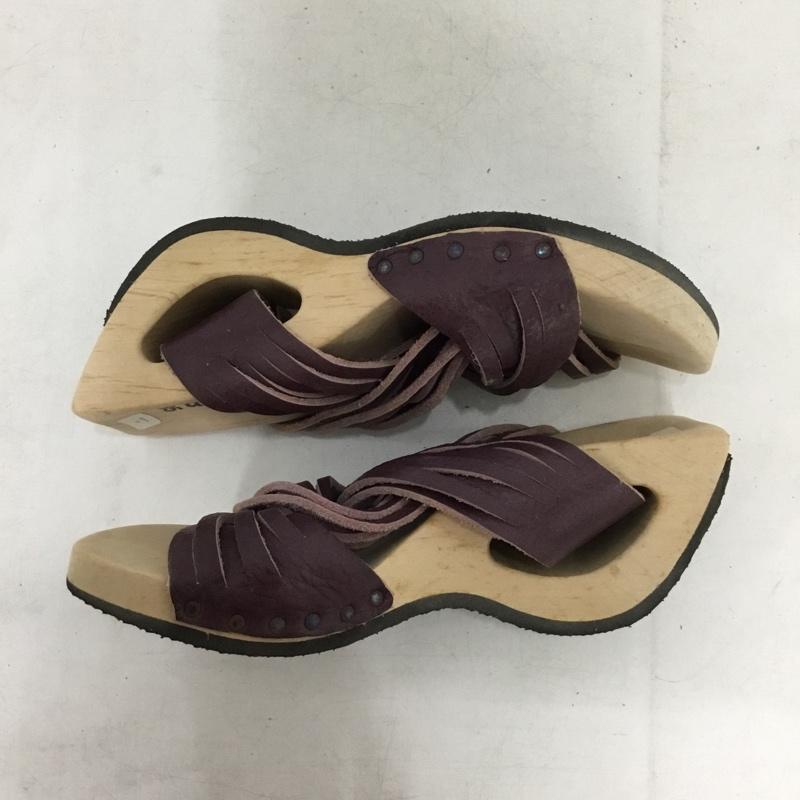 トリッペン trippen サンダル サンダル ウッドソール 35 箱有 無地 紫 / パープル / purple レディース USED 古着 中古 10155825