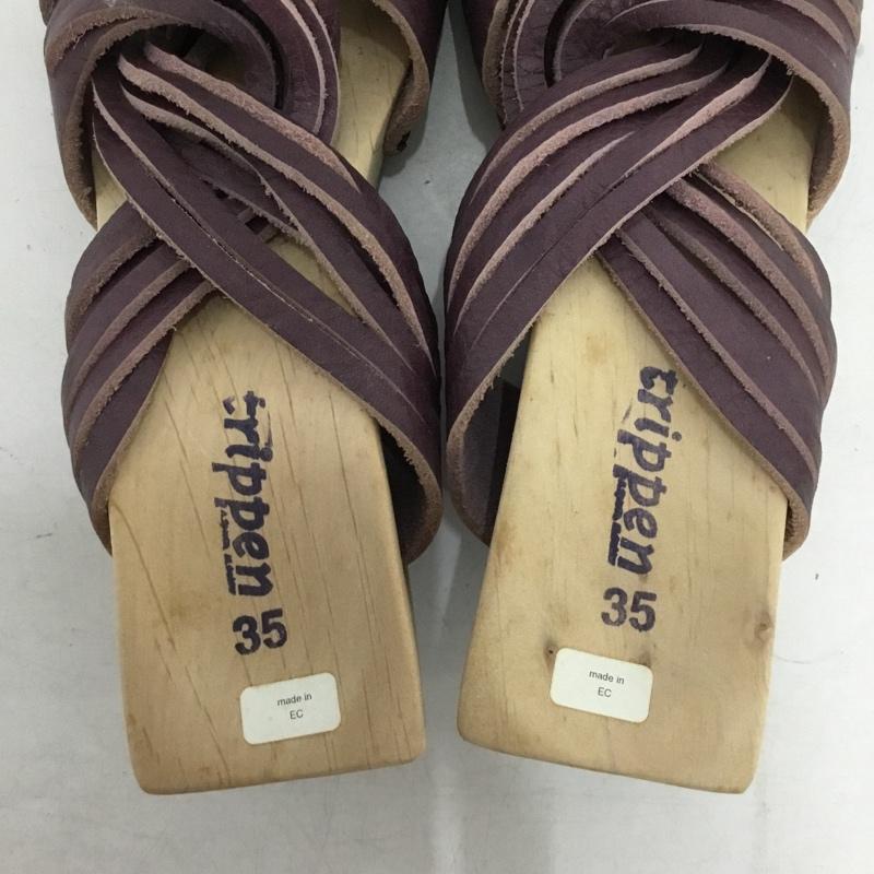 トリッペン trippen サンダル サンダル ウッドソール 35 箱有 無地 紫 / パープル / purple レディース USED 古着 中古 10155825