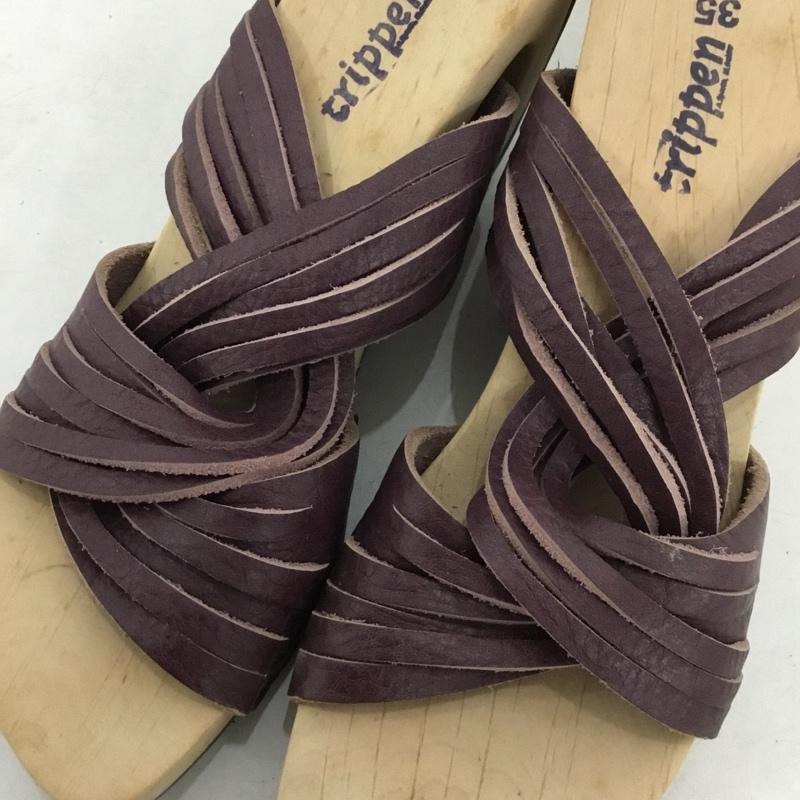 トリッペン trippen サンダル サンダル ウッドソール 35 箱有 無地 紫 / パープル / purple レディース USED 古着 中古 10155825