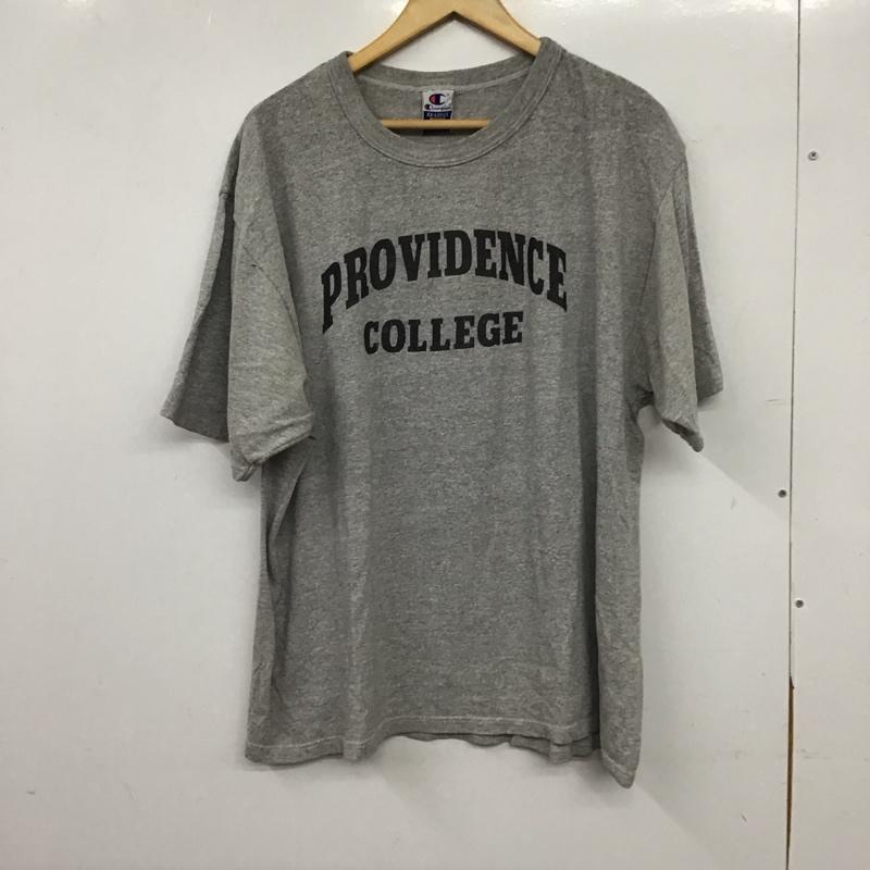 チャンピオン Champion Tシャツ 半袖 半袖カットソー プリントTシャツ クルーネックカットソー XXL ロゴ、文字 灰 / グレー / gray メンズ USED 古着 中古 10155841