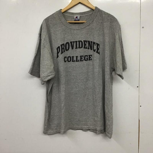 チャンピオン Champion Tシャツ 半袖 半袖カットソー プリントTシャツ クルーネックカットソー XXL ロゴ、文字 灰 / グレー / gray メンズ USED 古着 中古 10155841
