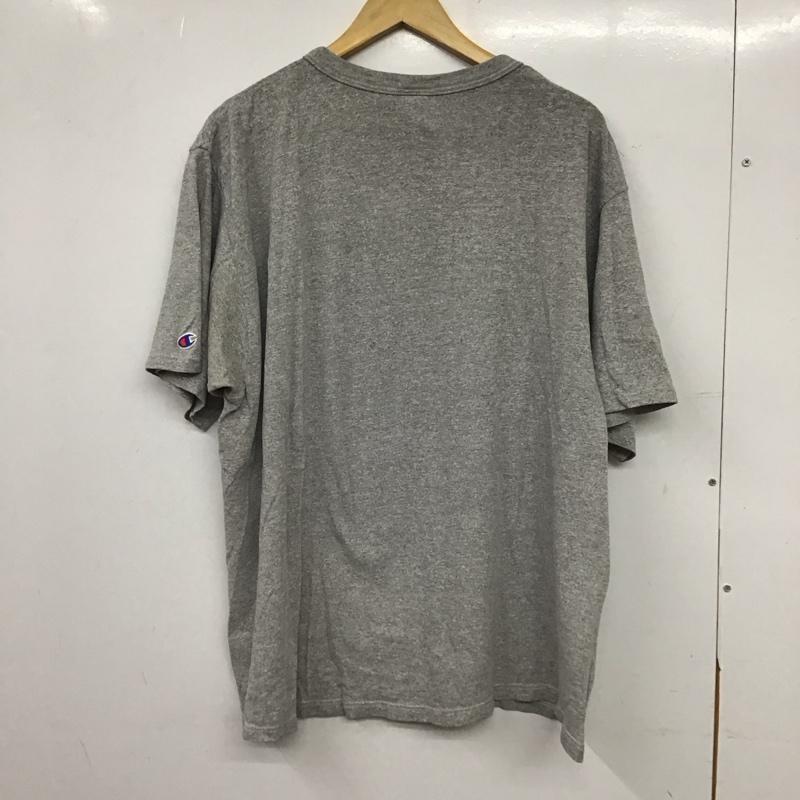 チャンピオン Champion Tシャツ 半袖 半袖カットソー プリントTシャツ クルーネックカットソー XXL ロゴ、文字 灰 / グレー / gray メンズ USED 古着 中古 10155841