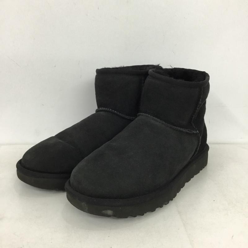 アグ UGG ブーツ ショートブーツ 1016222 Classic Mini2 ムートンブーツ 24 24.0cm ロゴ、文字 黒 / ブラック / black レディース USED 古着 中古 10155842