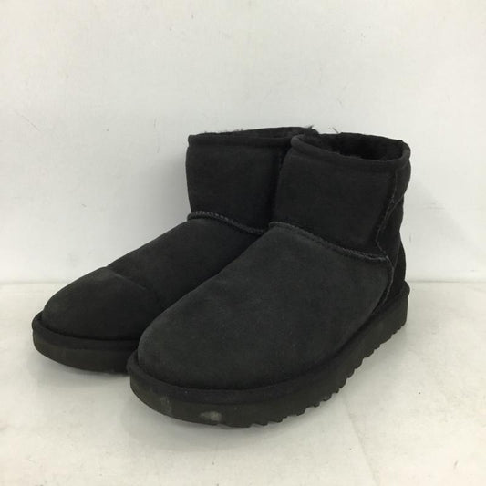 アグ UGG ブーツ ショートブーツ 1016222 Classic Mini2 ムートンブーツ 24 24.0cm ロゴ、文字 黒 / ブラック / black レディース USED 古着 中古 10155842