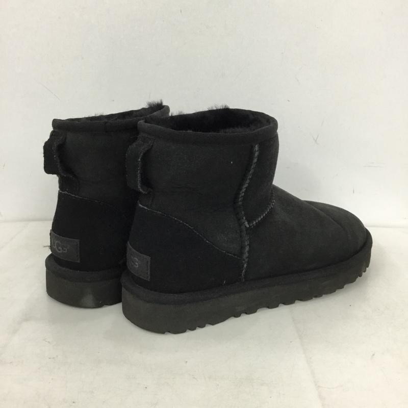アグ UGG ブーツ ショートブーツ 1016222 Classic Mini2 ムートンブーツ 24 24.0cm ロゴ、文字 黒 / ブラック / black レディース USED 古着 中古 10155842