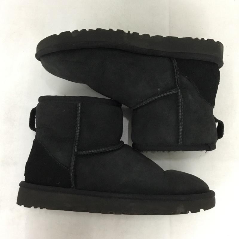 アグ UGG ブーツ ショートブーツ 1016222 Classic Mini2 ムートンブーツ 24 24.0cm ロゴ、文字 黒 / ブラック / black レディース USED 古着 中古 10155842