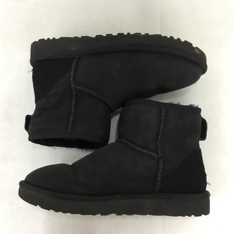 アグ UGG ブーツ ショートブーツ 1016222 Classic Mini2 ムートンブーツ 24 24.0cm ロゴ、文字 黒 / ブラック / black レディース USED 古着 中古 10155842