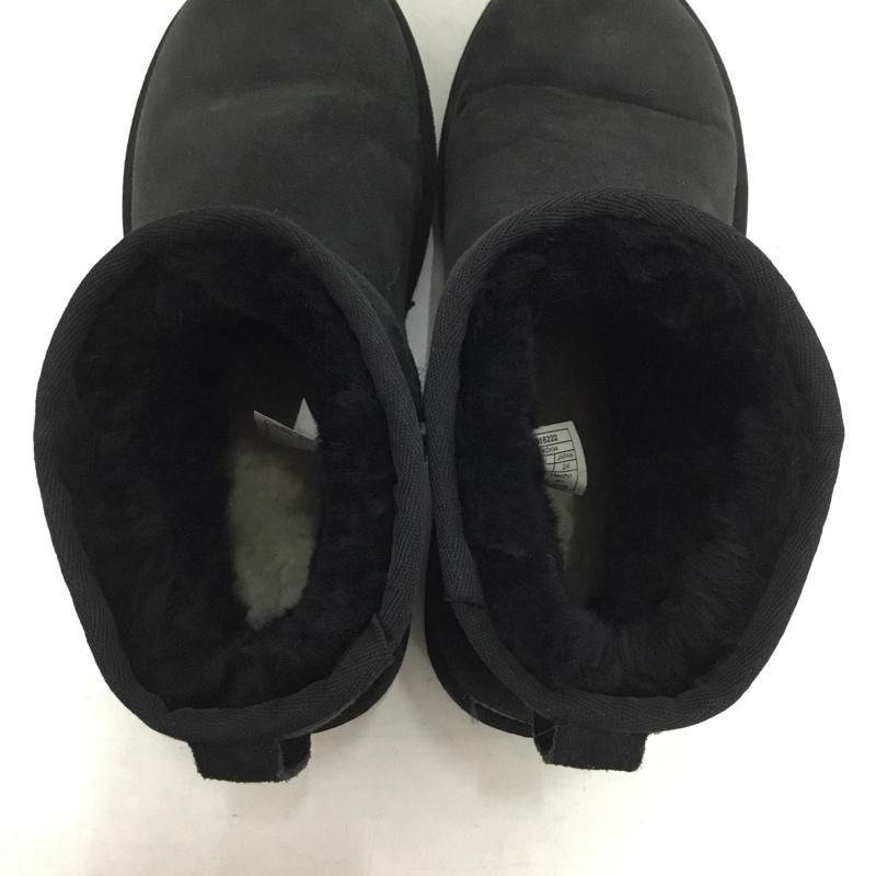 アグ UGG ブーツ ショートブーツ 1016222 Classic Mini2 ムートンブーツ 24 24.0cm ロゴ、文字 黒 / ブラック / black レディース USED 古着 中古 10155842