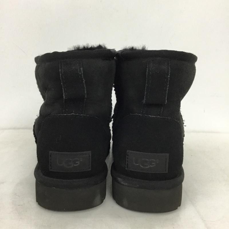 アグ UGG ブーツ ショートブーツ 1016222 Classic Mini2 ムートンブーツ 24 24.0cm ロゴ、文字 黒 / ブラック / black レディース USED 古着 中古 10155842