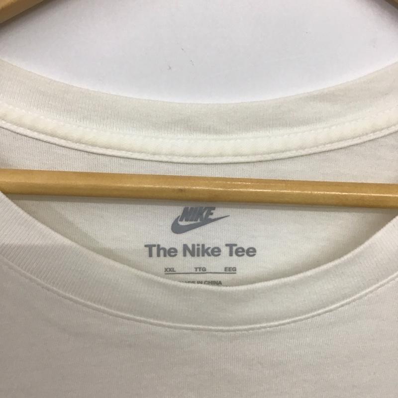ナイキ NIKE カットソー 長袖 長袖カットソー プリントカットソー クルーネック XXL ロゴ、文字 白 / ホワイト / white メンズ USED 古着 中古 10155843