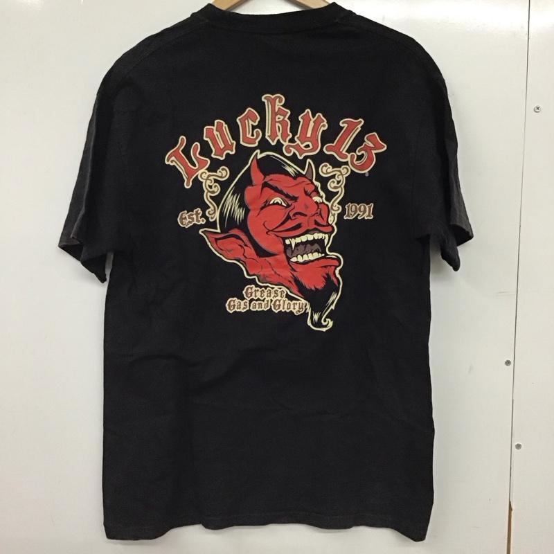 ラッキー13 LUCKY13 Tシャツ 半袖 半袖カットソー プリントTシャツ クルーネックカットソー M プリント ダークグレー / ダークグレー / メンズ USED 古着 中古 10155852