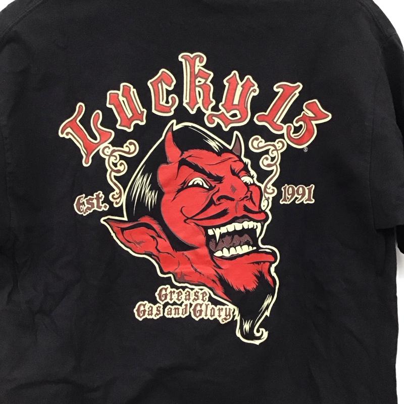 ラッキー13 LUCKY13 Tシャツ 半袖 半袖カットソー プリントTシャツ クルーネックカットソー M プリント ダークグレー / ダークグレー / メンズ USED 古着 中古 10155852
