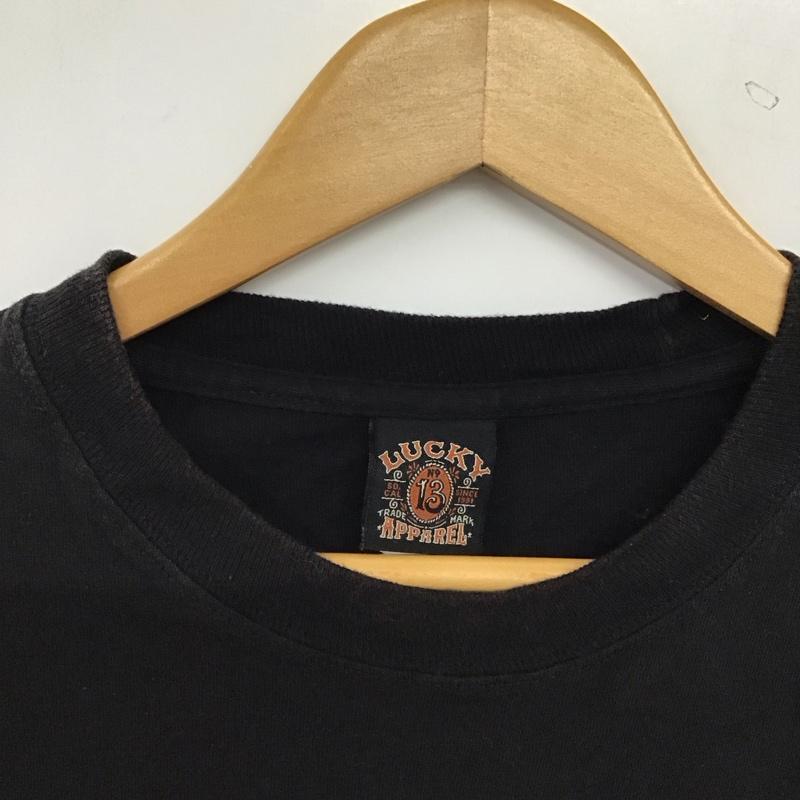 ラッキー13 LUCKY13 Tシャツ 半袖 半袖カットソー プリントTシャツ クルーネックカットソー M プリント ダークグレー / ダークグレー / メンズ USED 古着 中古 10155852