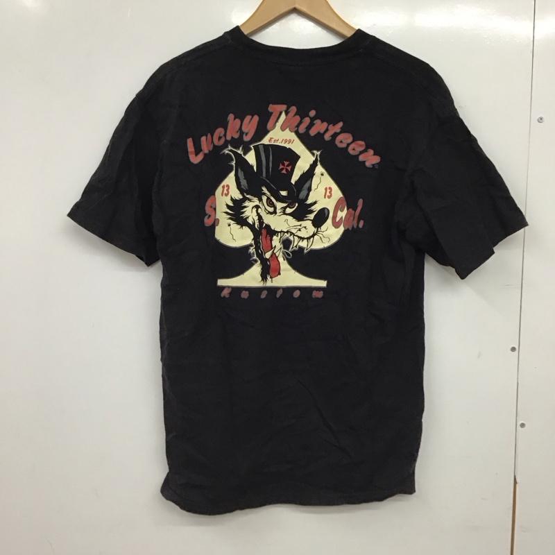 ラッキー13 LUCKY13 Tシャツ 半袖 半袖カットソー プリントTシャツ クルーネックカットソー M プリント ダークグレー / ダークグレー / メンズ USED 古着 中古 10155854