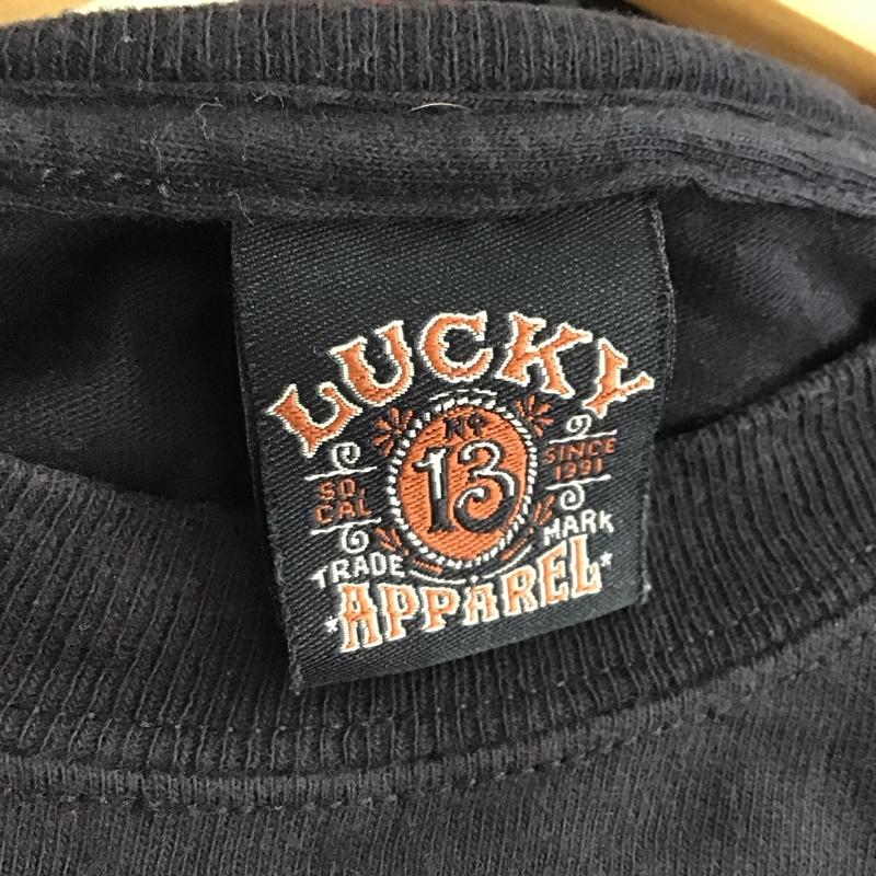 ラッキー13 LUCKY13 Tシャツ 半袖 半袖カットソー プリントTシャツ クルーネックカットソー M プリント ダークグレー / ダークグレー / メンズ USED 古着 中古 10155854