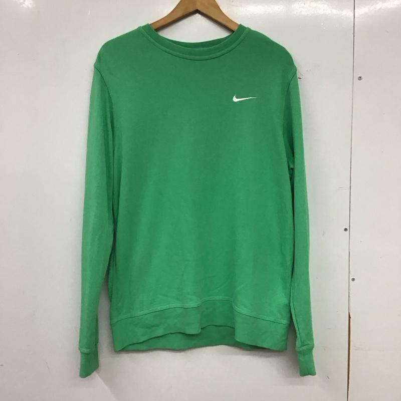 ナイキ NIKE トレーナー 長袖 長袖トレーナー スウェット クルーネック プルオーバー XL ロゴ、文字 薄緑 / ライトグリーン / メンズ USED 古着 中古 10155857