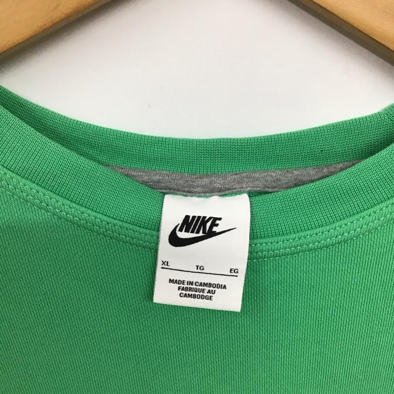 ナイキ NIKE トレーナー 長袖 長袖トレーナー スウェット クルーネック プルオーバー XL ロゴ、文字 薄緑 / ライトグリーン / メンズ USED 古着 中古 10155857