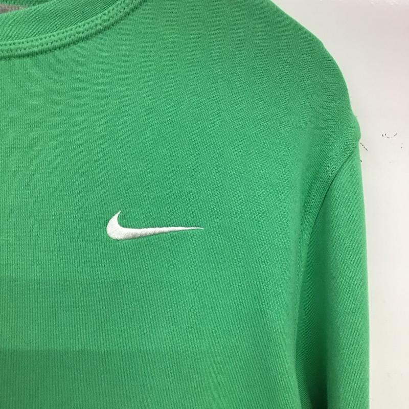 ナイキ NIKE トレーナー 長袖 長袖トレーナー スウェット クルーネック プルオーバー XL ロゴ、文字 薄緑 / ライトグリーン / メンズ USED 古着 中古 10155857