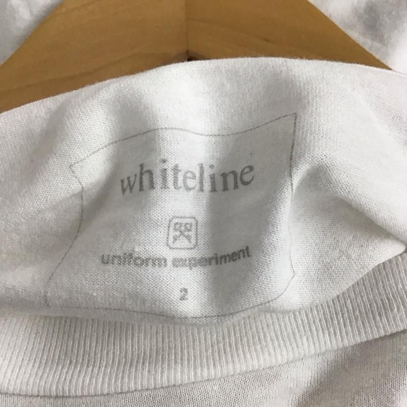 ユニフォームエクスペリメント uniform experiment Tシャツ 半袖 半袖カットソー プリントTシャツ クルーネックカットソー 2 ロゴ、文字 白 / ホワイト / white メンズ USED 古着 中古 10155861
