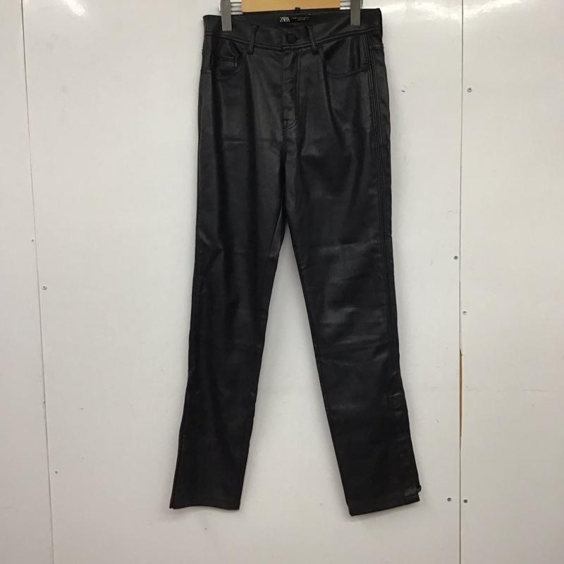 ザラ ZARA パンツ ワークパンツ、ペインターパンツ レザーパンツ ストレッチパンツ フェイクレザー 36 無地 黒 / ブラック / black メンズ USED 古着 中古 10155863