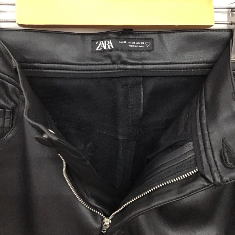 ザラ ZARA パンツ ワークパンツ、ペインターパンツ レザーパンツ ストレッチパンツ フェイクレザー 36 無地 黒 / ブラック / black メンズ USED 古着 中古 10155863