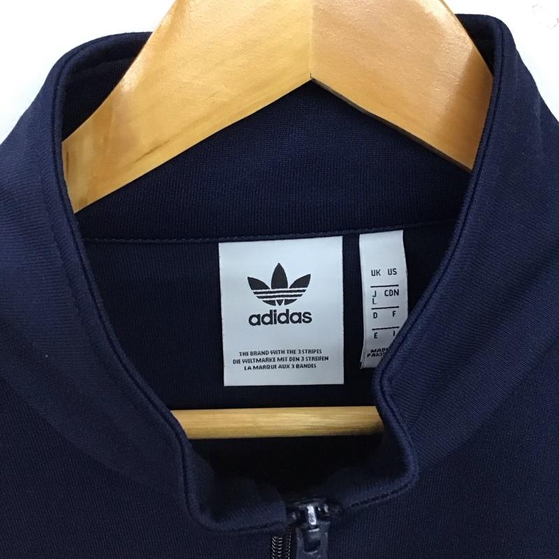 アディダス adidas ジャケット、上着 ジャンパー、ブルゾン ジップアップジャケット ジャージ アウター L ロゴ、文字 紺 / ネイビー / navy メンズ USED 古着 中古 10155874
