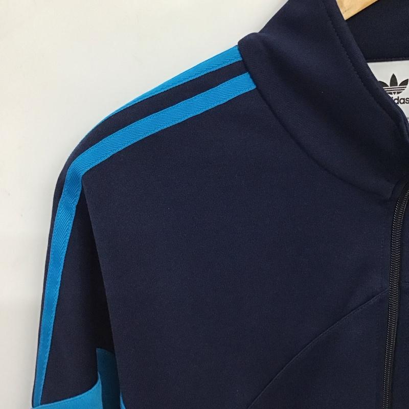 アディダス adidas ジャケット、上着 ジャンパー、ブルゾン ジップアップジャケット ジャージ アウター L ロゴ、文字 紺 / ネイビー / navy メンズ USED 古着 中古 10155874