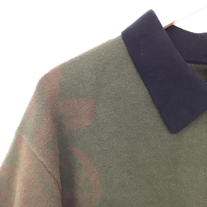 ハフ HUF ポロシャツ 半袖 半袖ポロシャツ カラーシャツ 半袖カットソー M プリント カーキ / カーキ / khaki メンズ USED 古着 中古 10155875