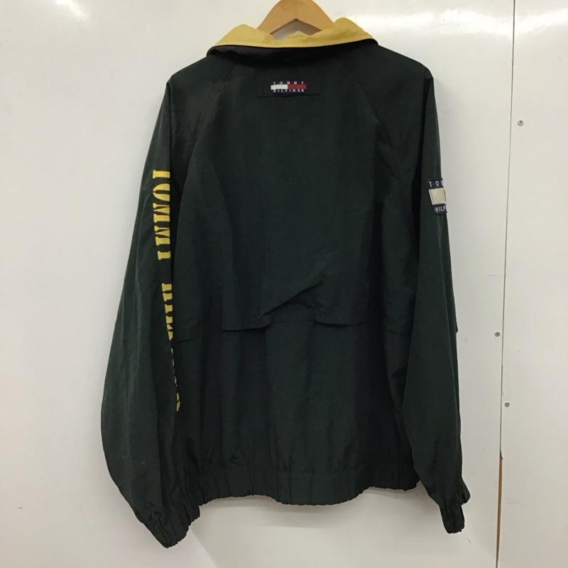 トミーヒルフィガー TOMMY HILFIGER ジャケット、上着 ジャンパー、ブルゾン ジップアップジャケット ナイロンジャケット アウター スタンドカラー L ロゴ、文字 緑 / グリーン / green メンズ USED 古着 中古 10155878