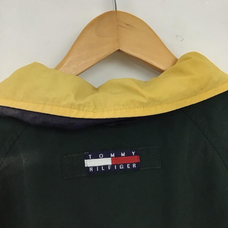 トミーヒルフィガー TOMMY HILFIGER ジャケット、上着 ジャンパー、ブルゾン ジップアップジャケット ナイロンジャケット アウター スタンドカラー L ロゴ、文字 緑 / グリーン / green メンズ USED 古着 中古 10155878