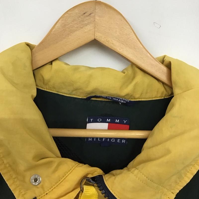 トミーヒルフィガー TOMMY HILFIGER ジャケット、上着 ジャンパー、ブルゾン ジップアップジャケット ナイロンジャケット アウター スタンドカラー L ロゴ、文字 緑 / グリーン / green メンズ USED 古着 中古 10155878