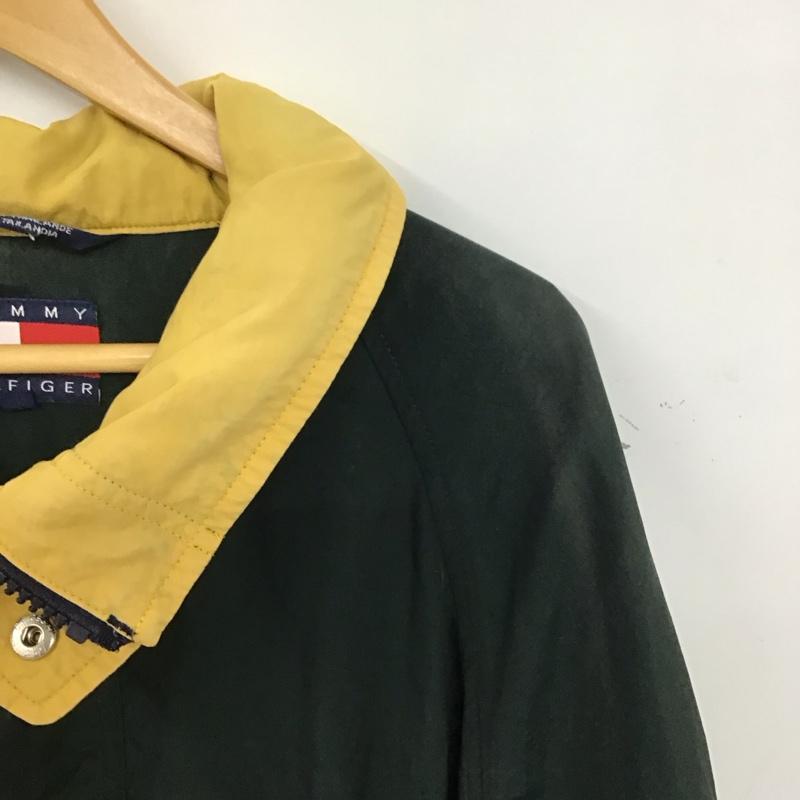 トミーヒルフィガー TOMMY HILFIGER ジャケット、上着 ジャンパー、ブルゾン ジップアップジャケット ナイロンジャケット アウター スタンドカラー L ロゴ、文字 緑 / グリーン / green メンズ USED 古着 中古 10155878